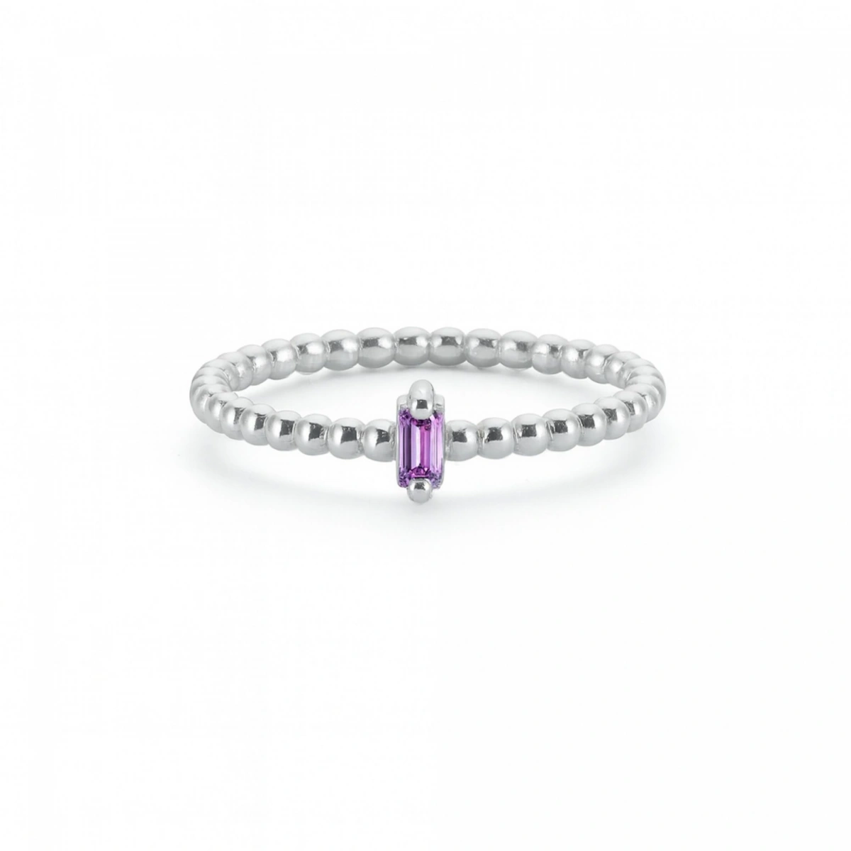 Renkli Mor Baget Taşlı Toplu Altın Yüzük