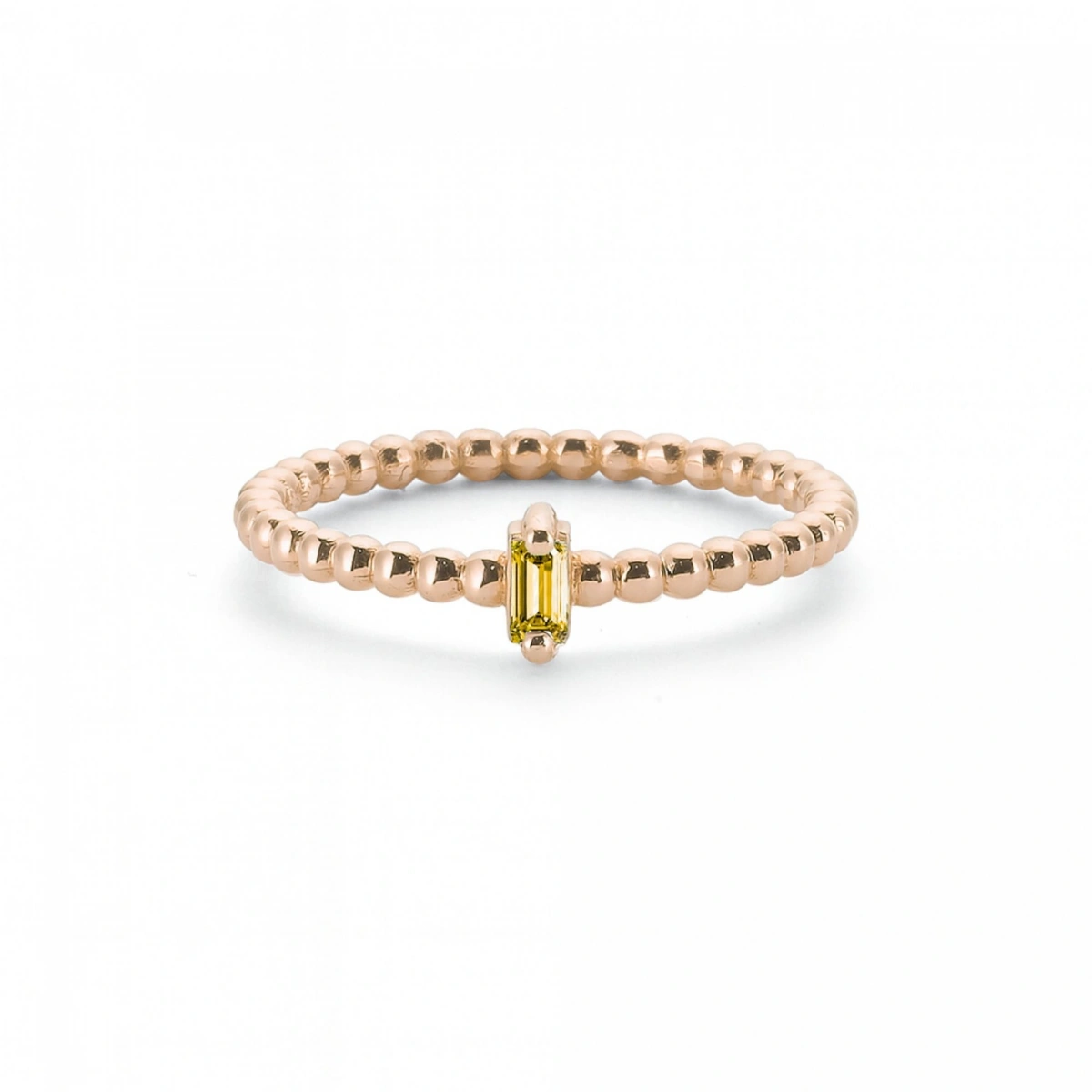 Renkli Sarı Baget Taşlı Toplu Altın Yüzük