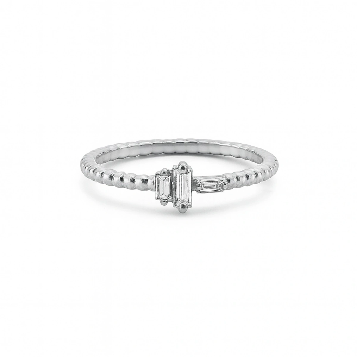 Baget Taşlı Minimal Altın Yüzük