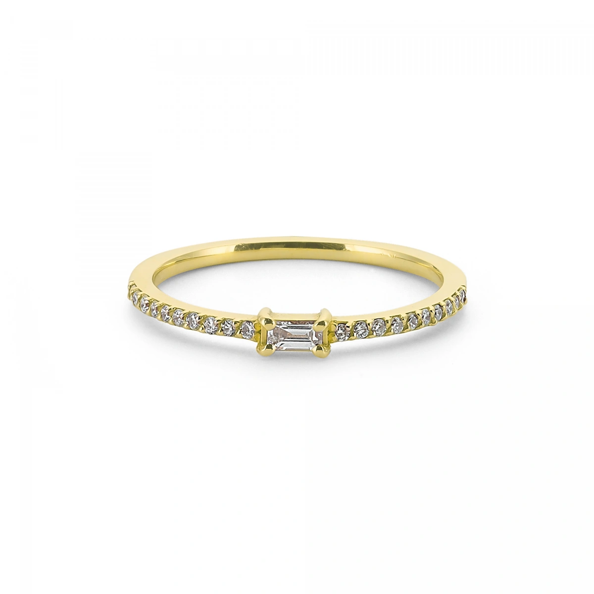 Baget Taşlı Zarif Altın Yüzük