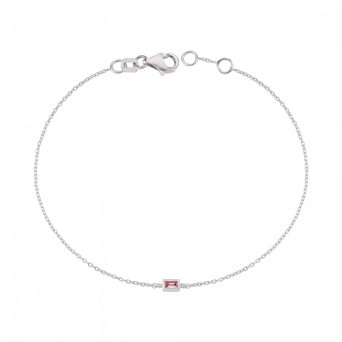 Renkli Pembe Baget Taşlı Altın Bileklik