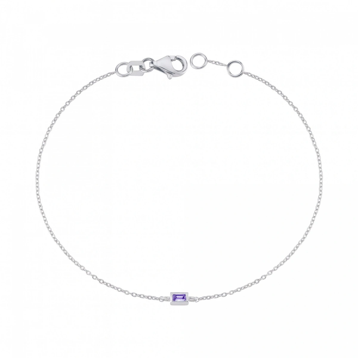 Renkli Mor Baget Taşlı Altın Bileklik