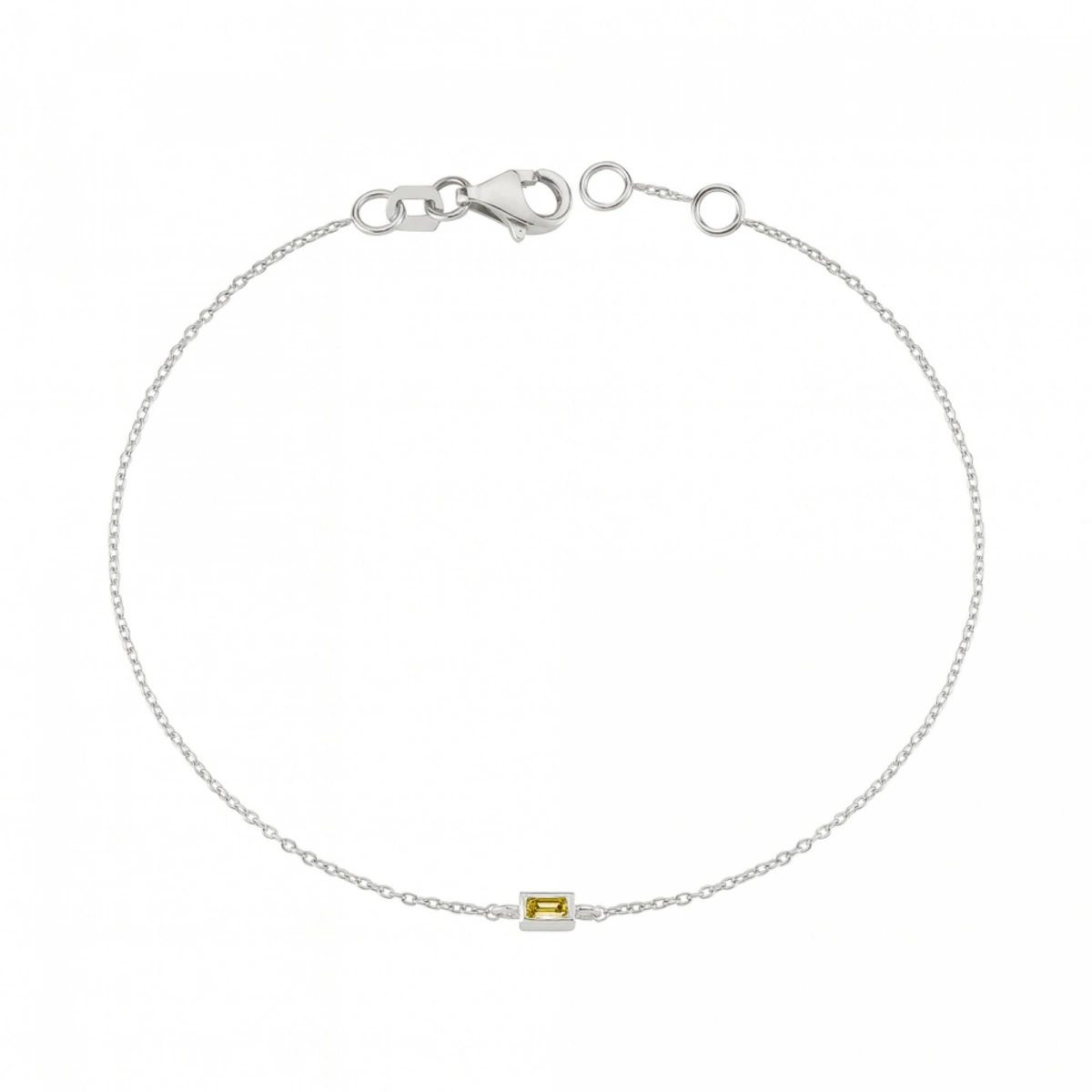 Renkli Sarı Baget Taşlı Altın Bileklik