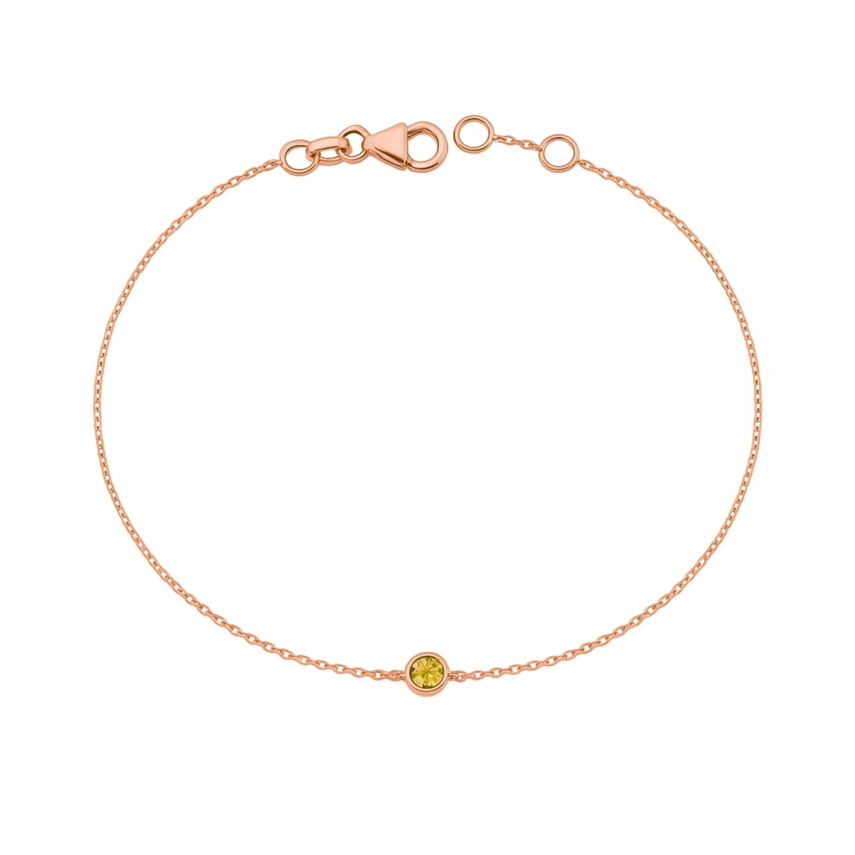 Renkli Sarı Taşlı Altın Bileklik