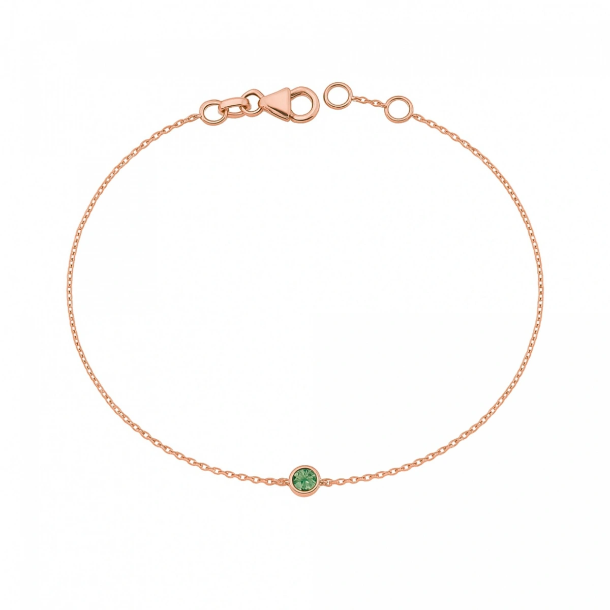 Renkli Yeşil Taşlı Altın Bileklik