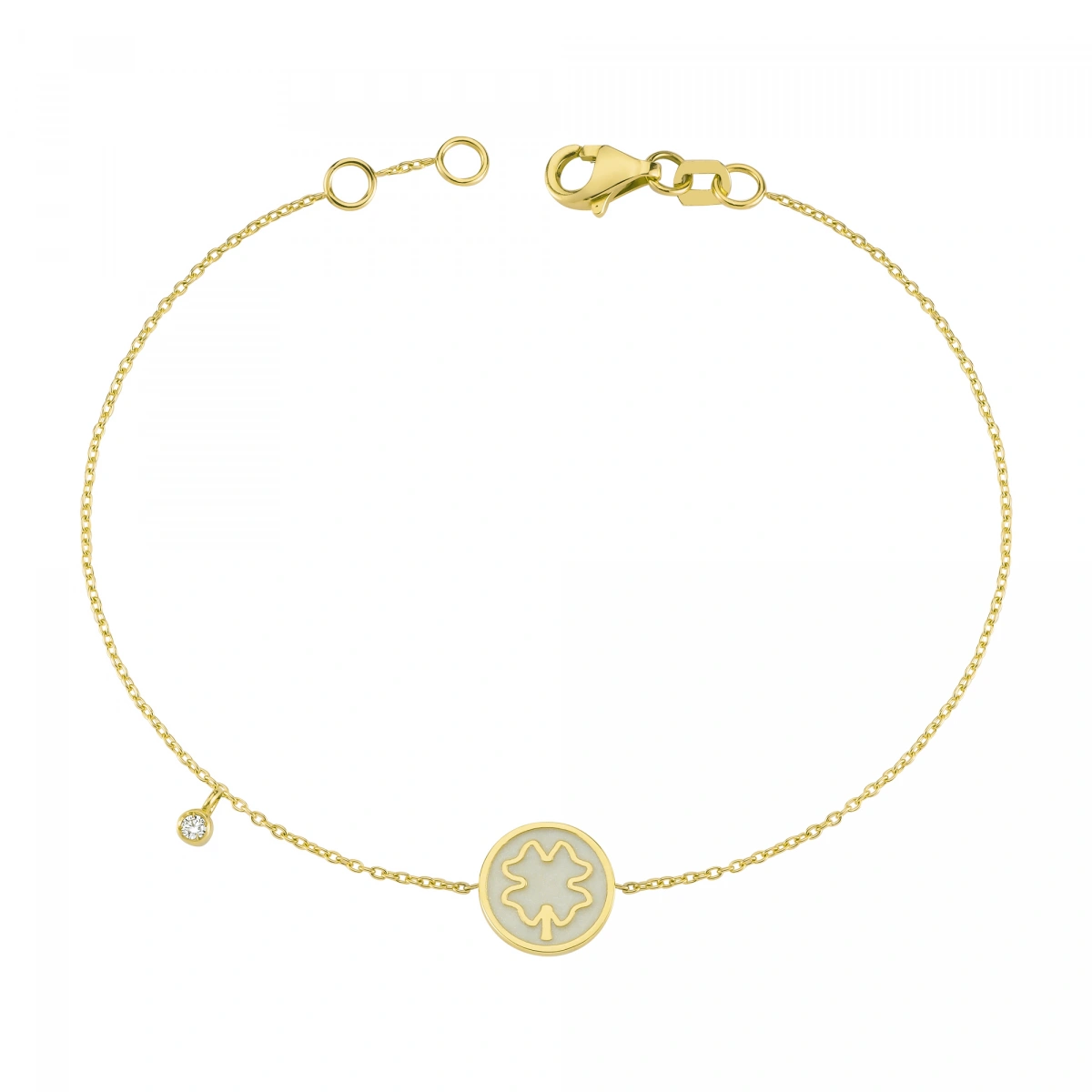 Sedef Mineli Yonca Pırlanta Bileklik