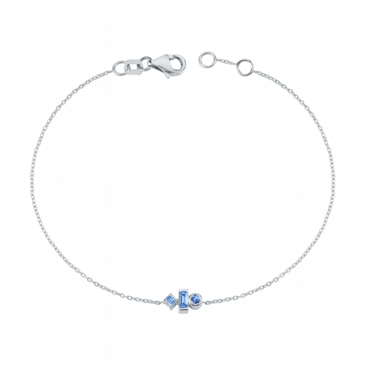 Renkli Mavi Taşlı Modern Altın Bileklik