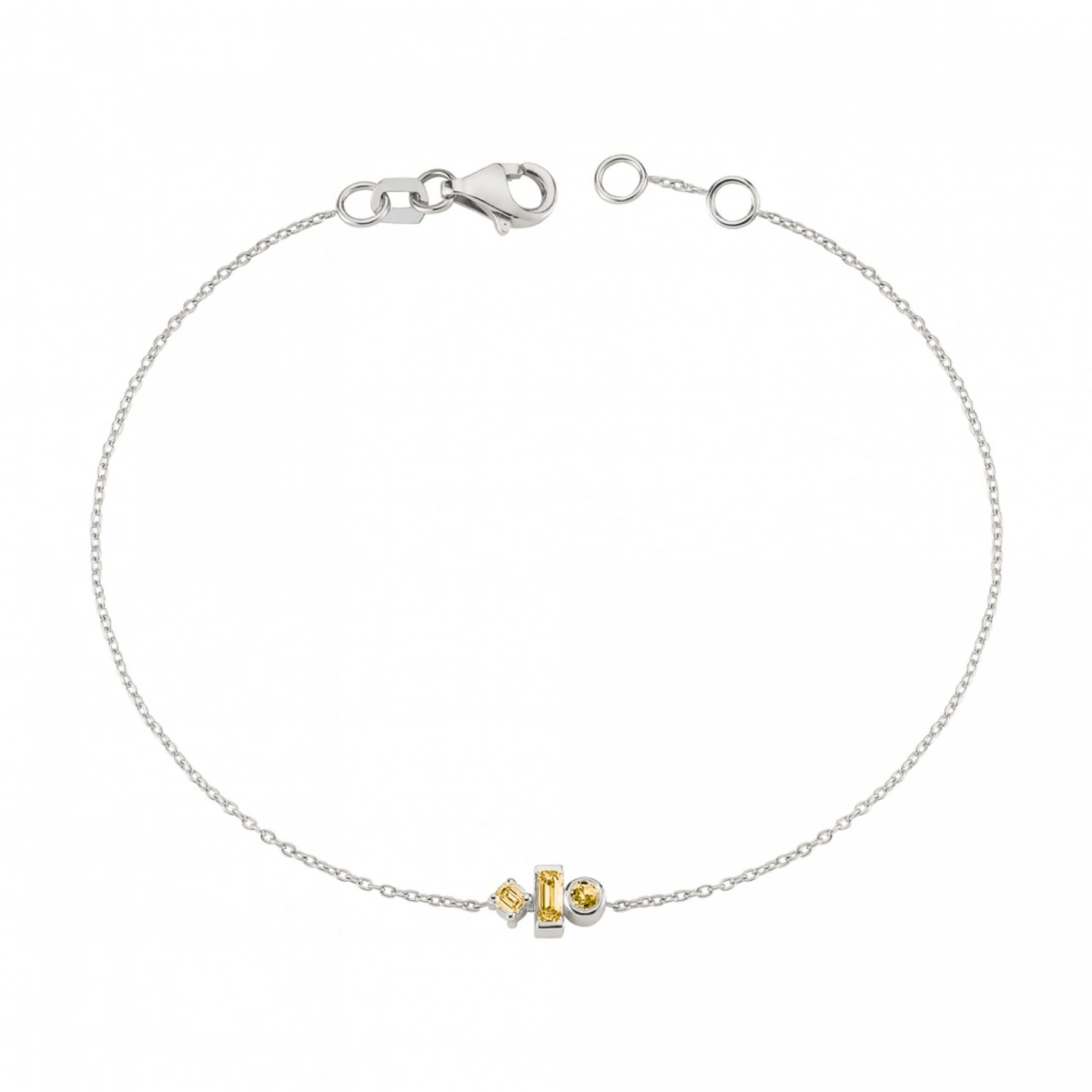 Renkli Sarı Taşlı Modern Altın Bileklik