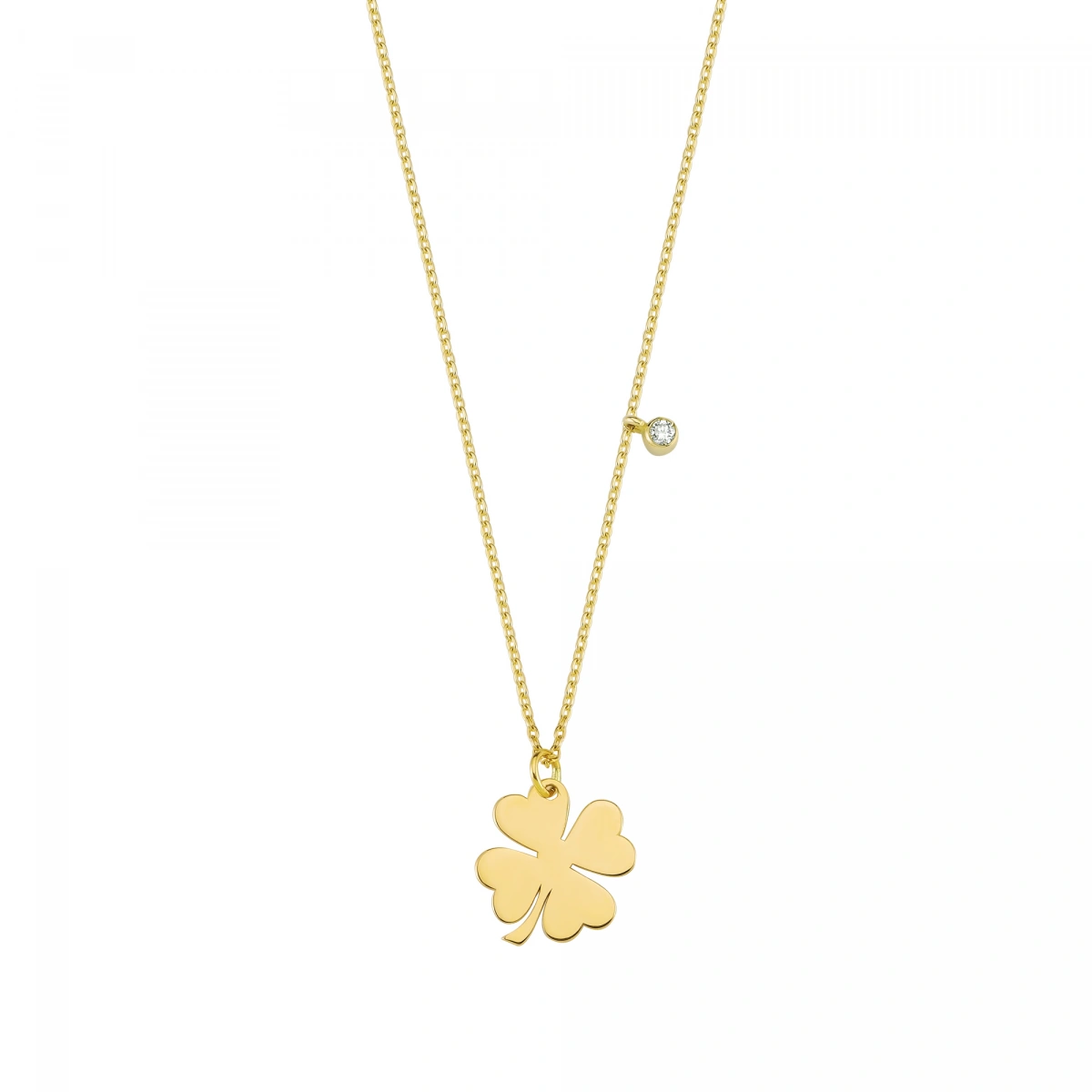 Dört Yapraklı Yonca Pırlanta Kolye