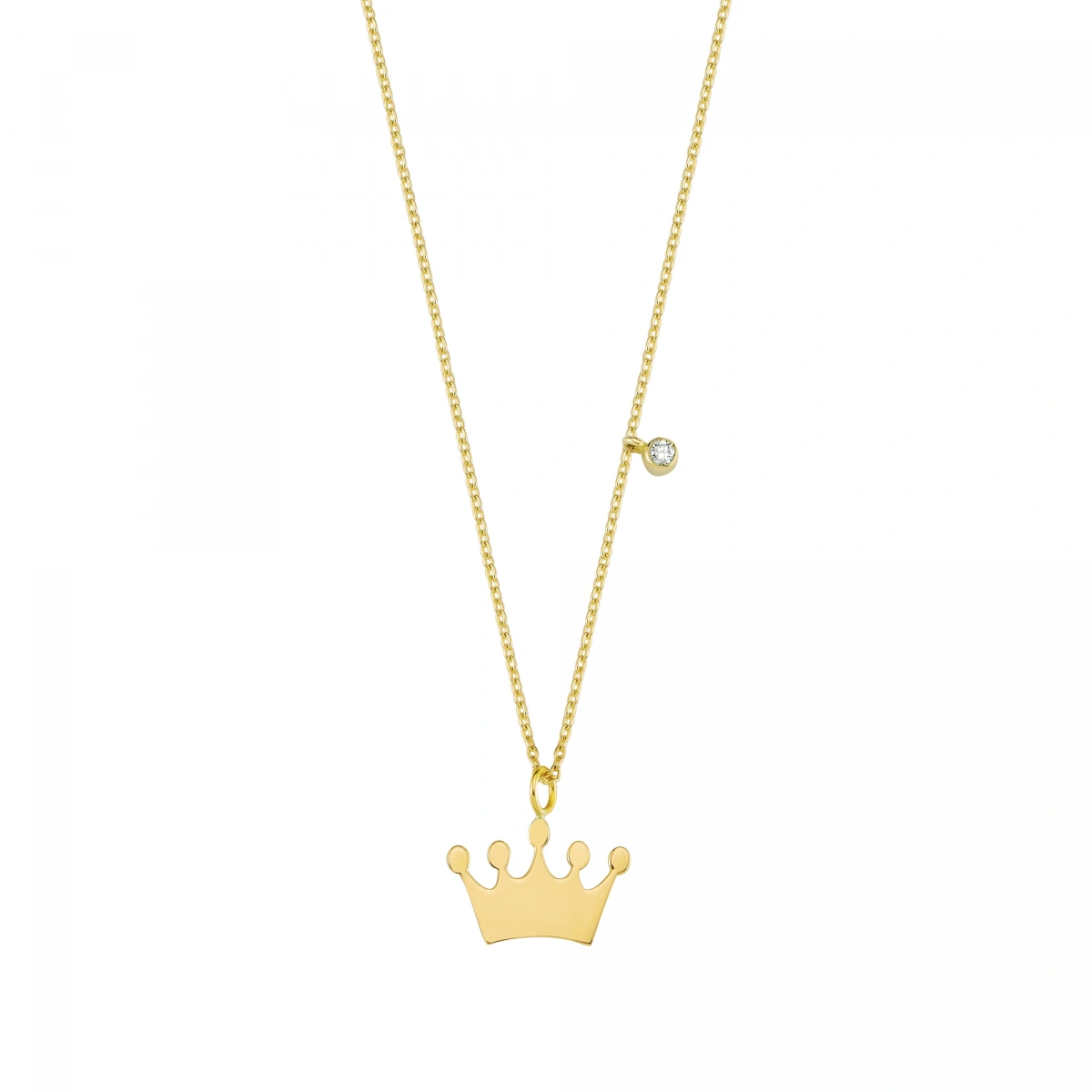 Prenses Taç Pırlanta Kolye
