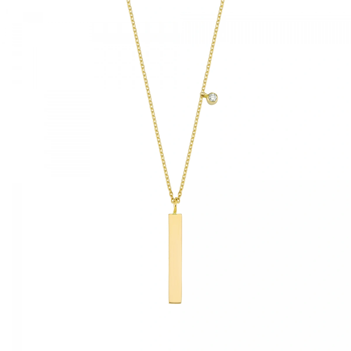 İnce Künye Pırlanta Kolye