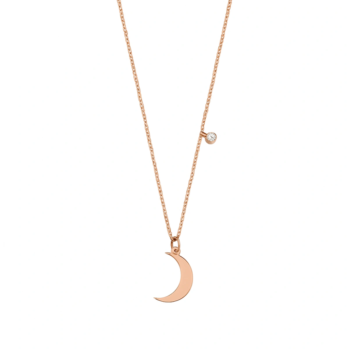 Yeni Ay Pırlanta Kolye