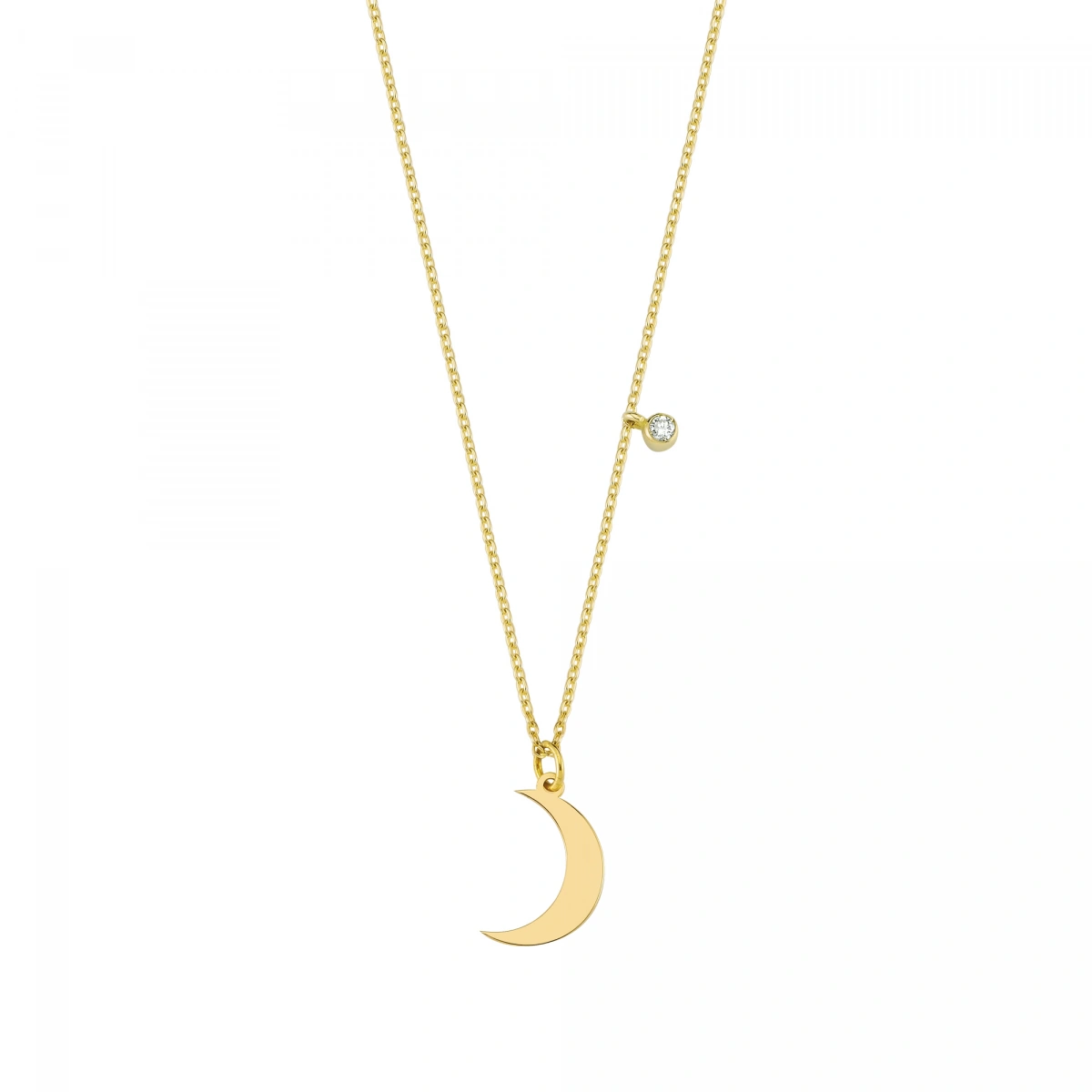 Yeni Ay Pırlanta Kolye