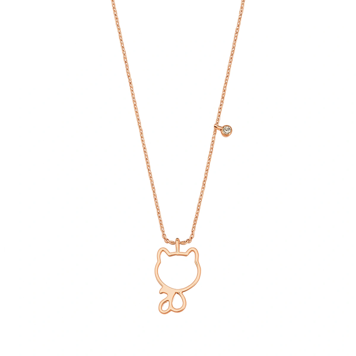 Kedi Dostum Pırlanta Kolye