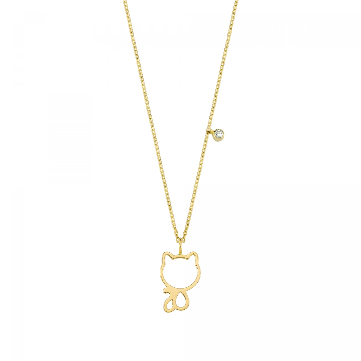 Kedi Dostum Pırlanta Kolye