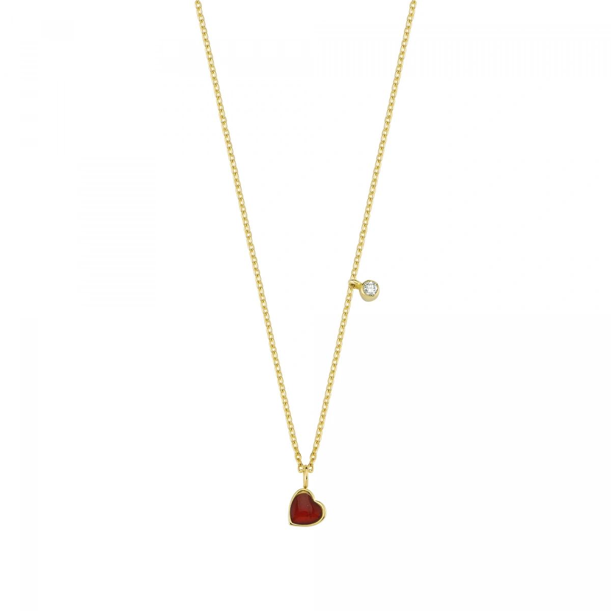 Mineli Kalp Pırlanta Kolye