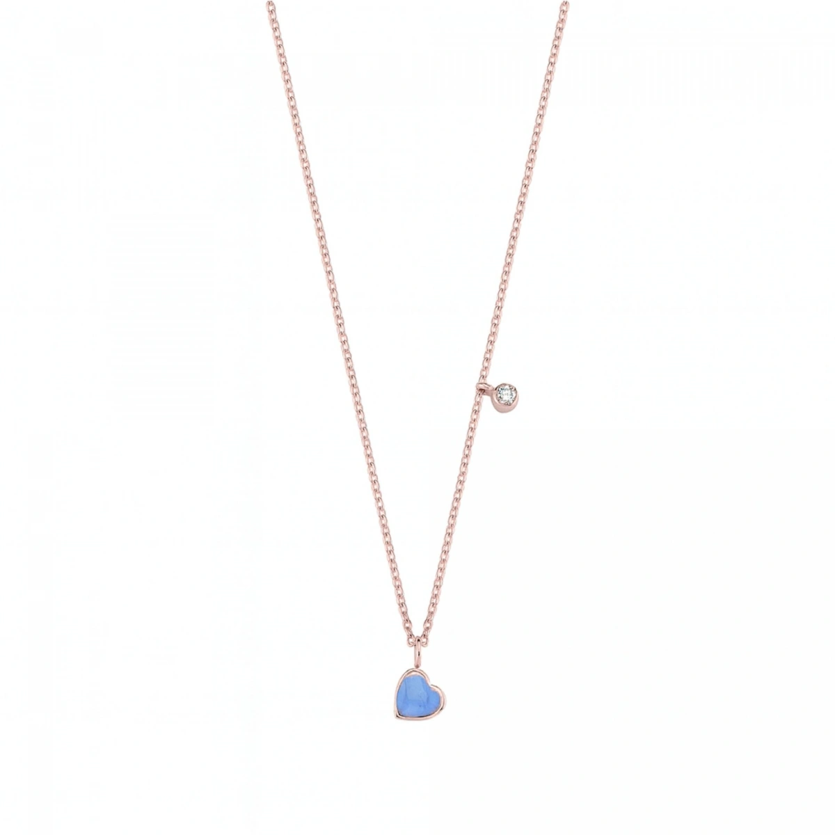 Mineli Kalp Pırlanta Kolye