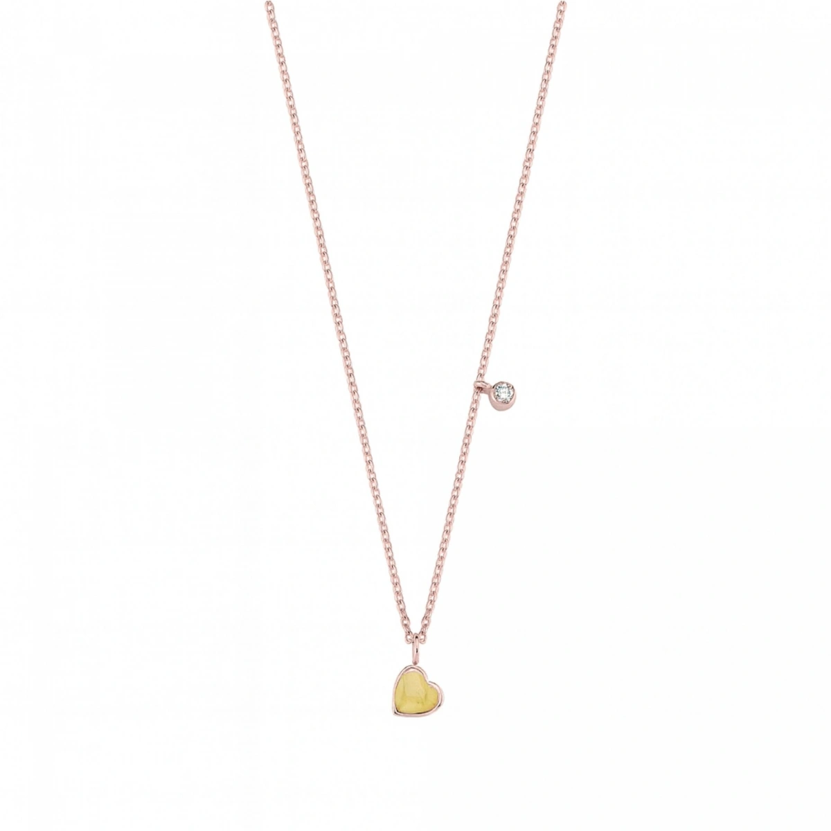 Mineli Kalp Pırlanta Kolye