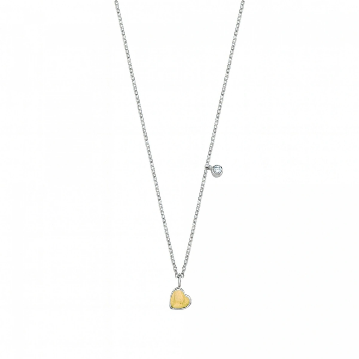 Mineli Kalp Pırlanta Kolye