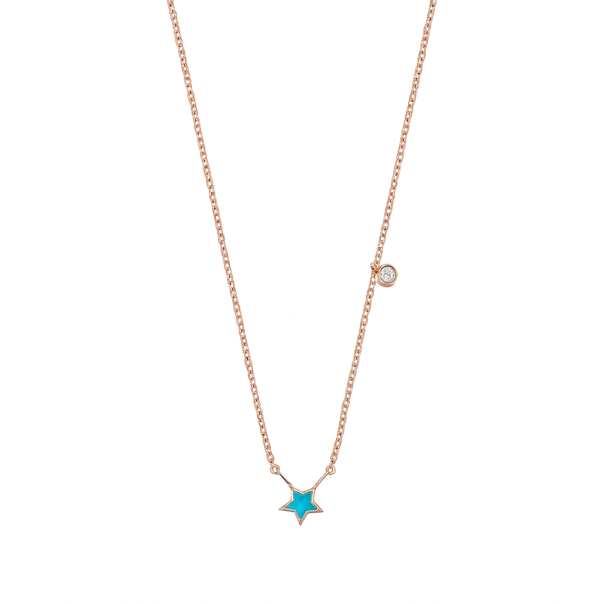 Mineli Yıldız Pırlanta Kolye