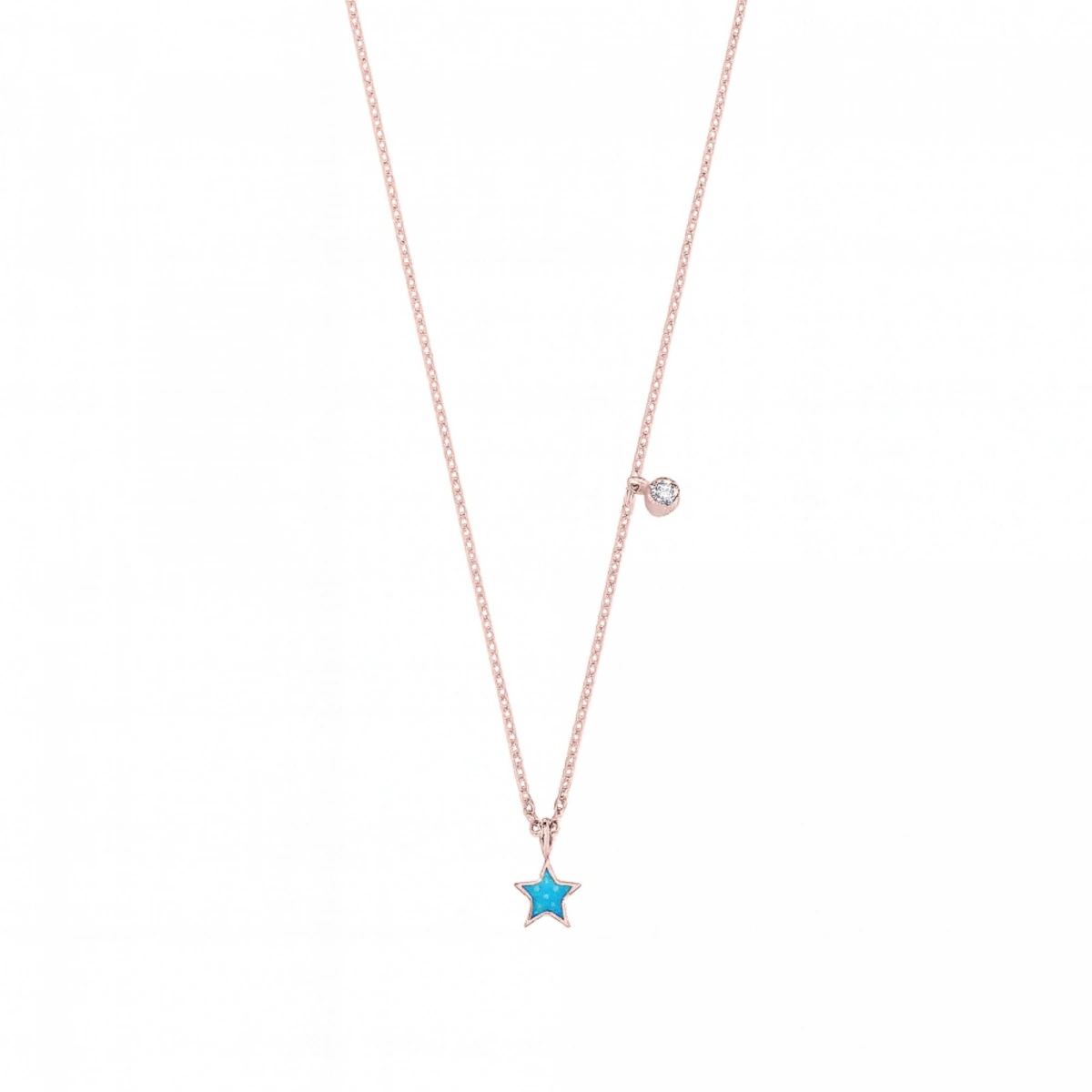 Mineli Yıldız Pırlanta Kolye