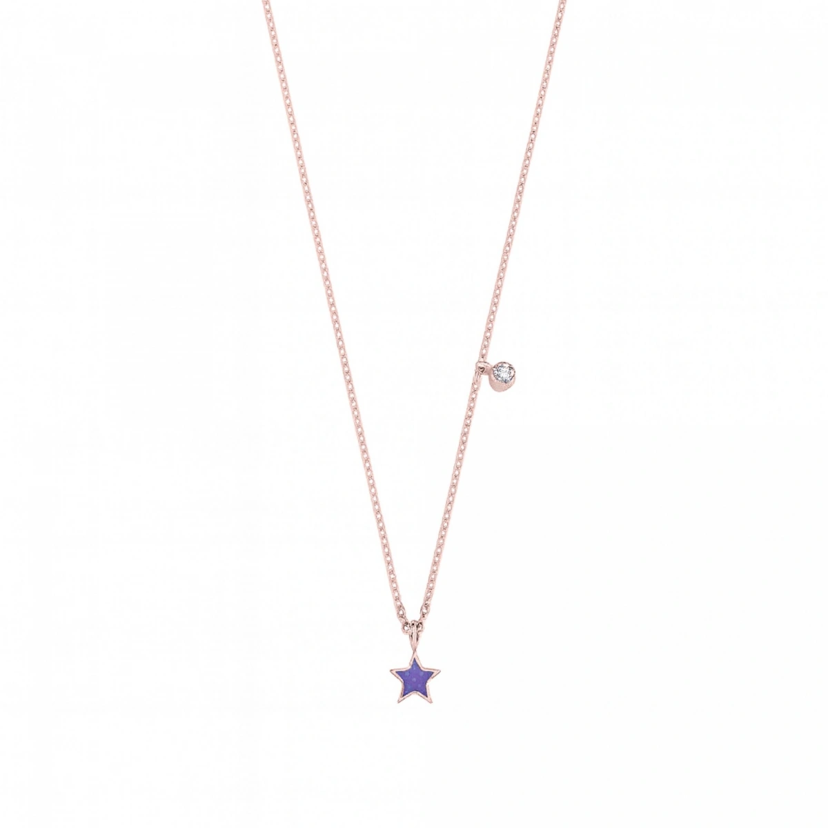 Mineli Yıldız Pırlanta Kolye