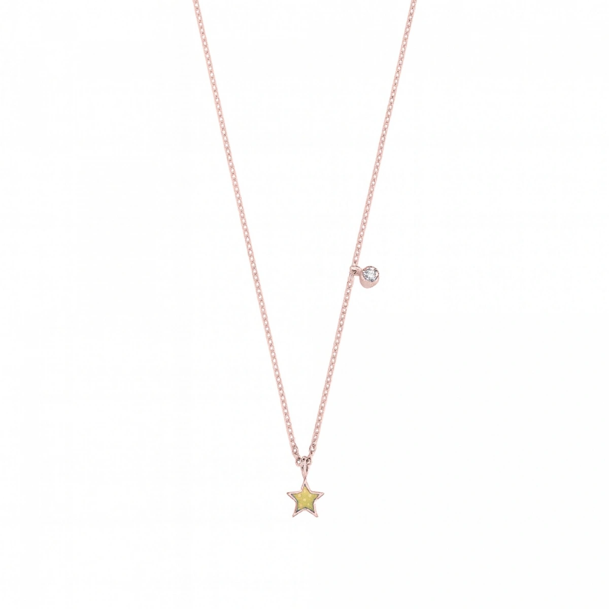 Mineli Yıldız Pırlanta Kolye