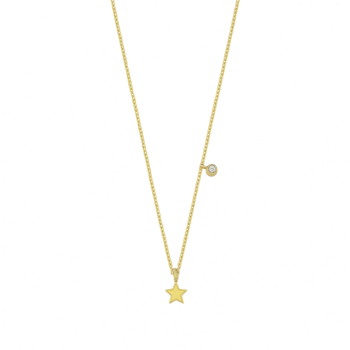 Mineli Yıldız Pırlanta Kolye
