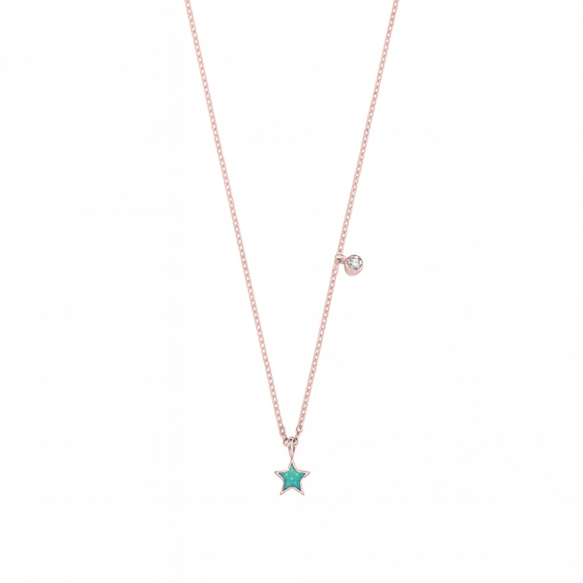 Mineli Yıldız Pırlanta Kolye