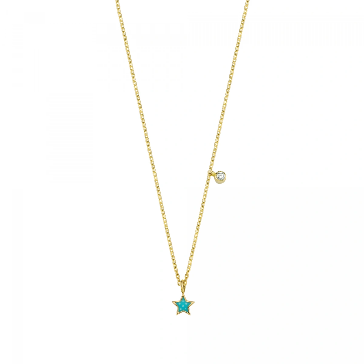 Mineli Yıldız Pırlanta Kolye