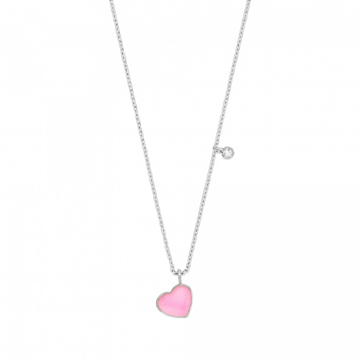 Mineli Kalp Pırlanta Kolye