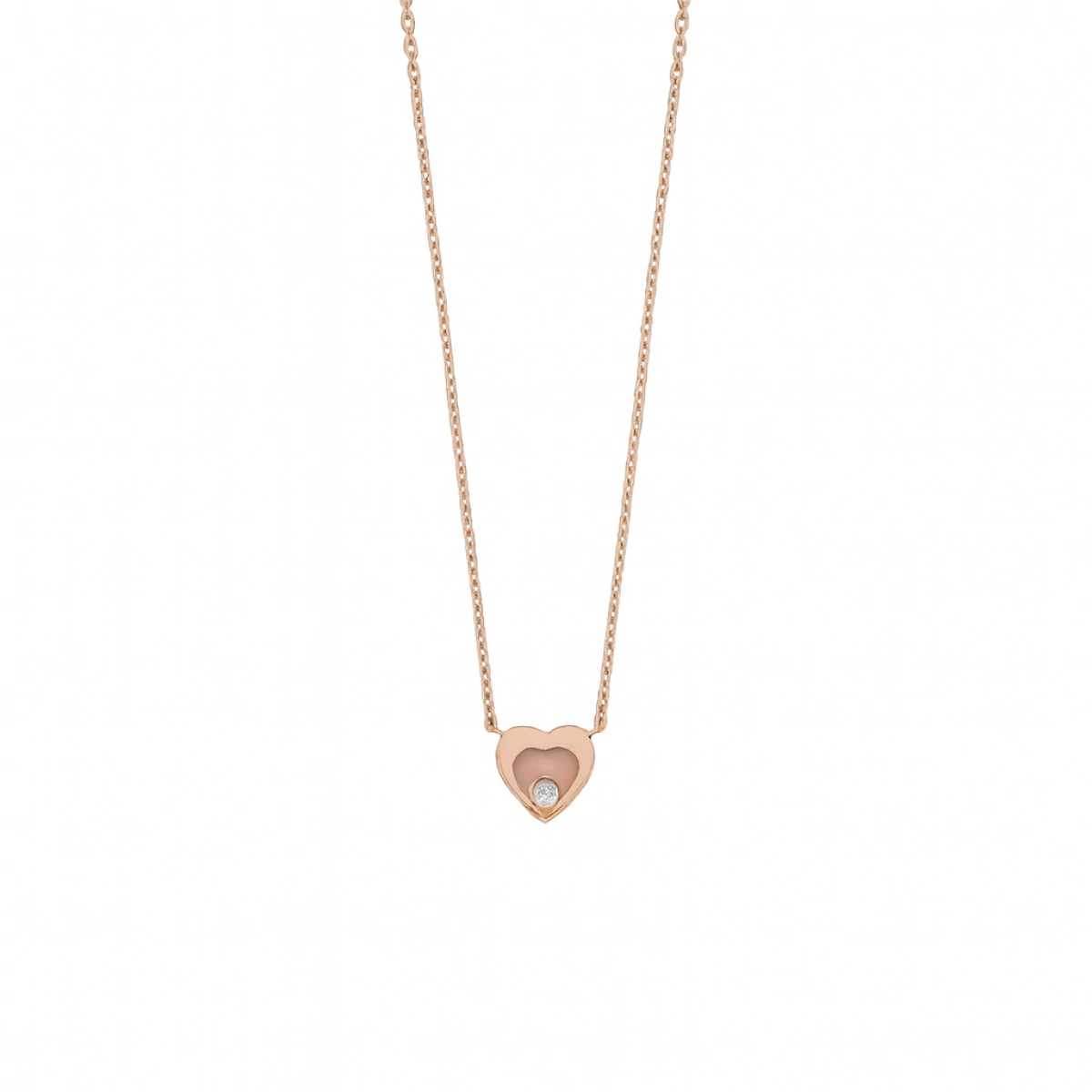 Kalp Mineli Pırlanta Kolye