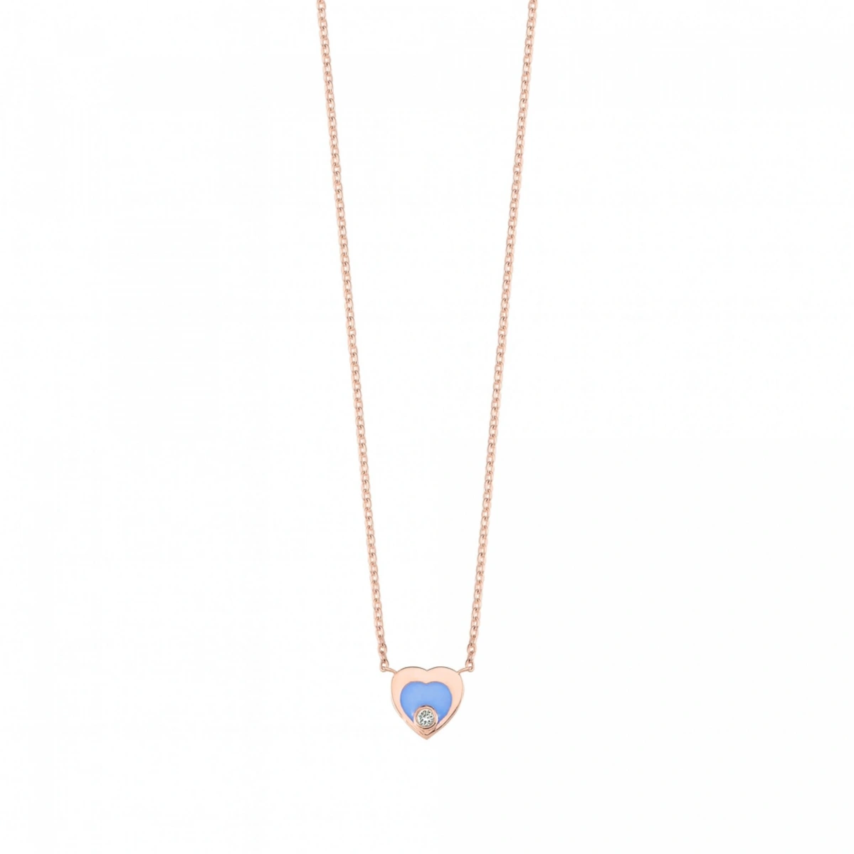 Kalp Mineli Pırlanta Kolye