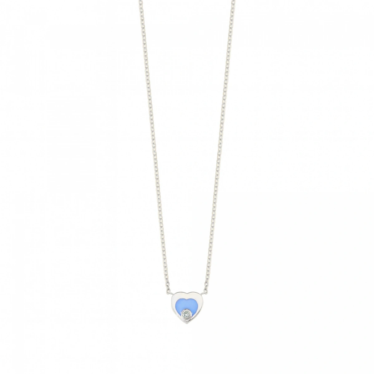 Kalp Mineli Pırlanta Kolye