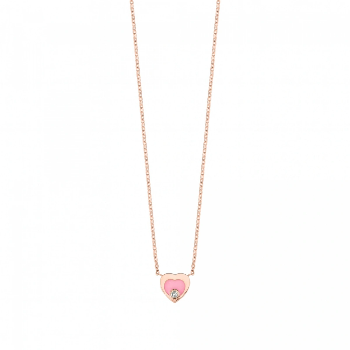 Kalp Mineli Pırlanta Kolye