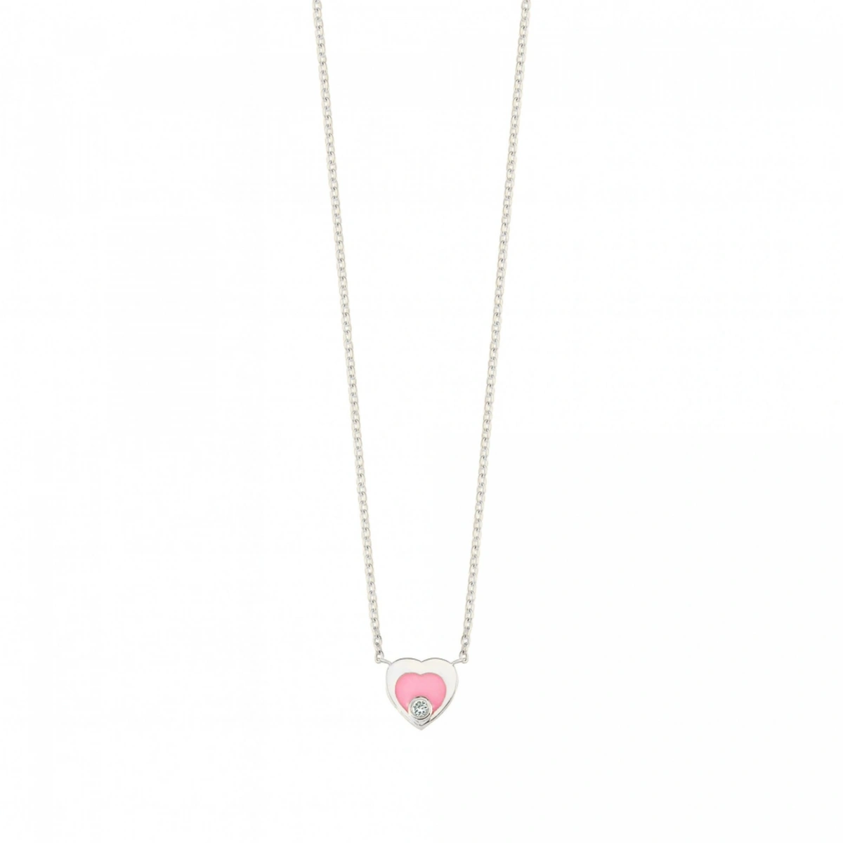 Kalp Mineli Pırlanta Kolye