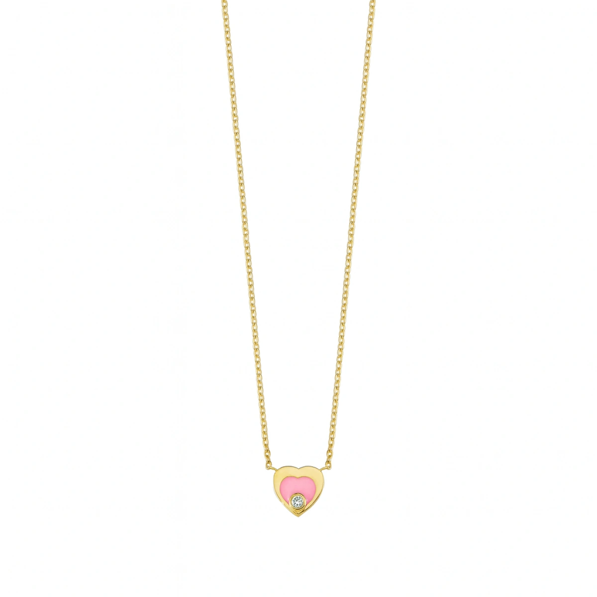 Kalp Mineli Pırlanta Kolye