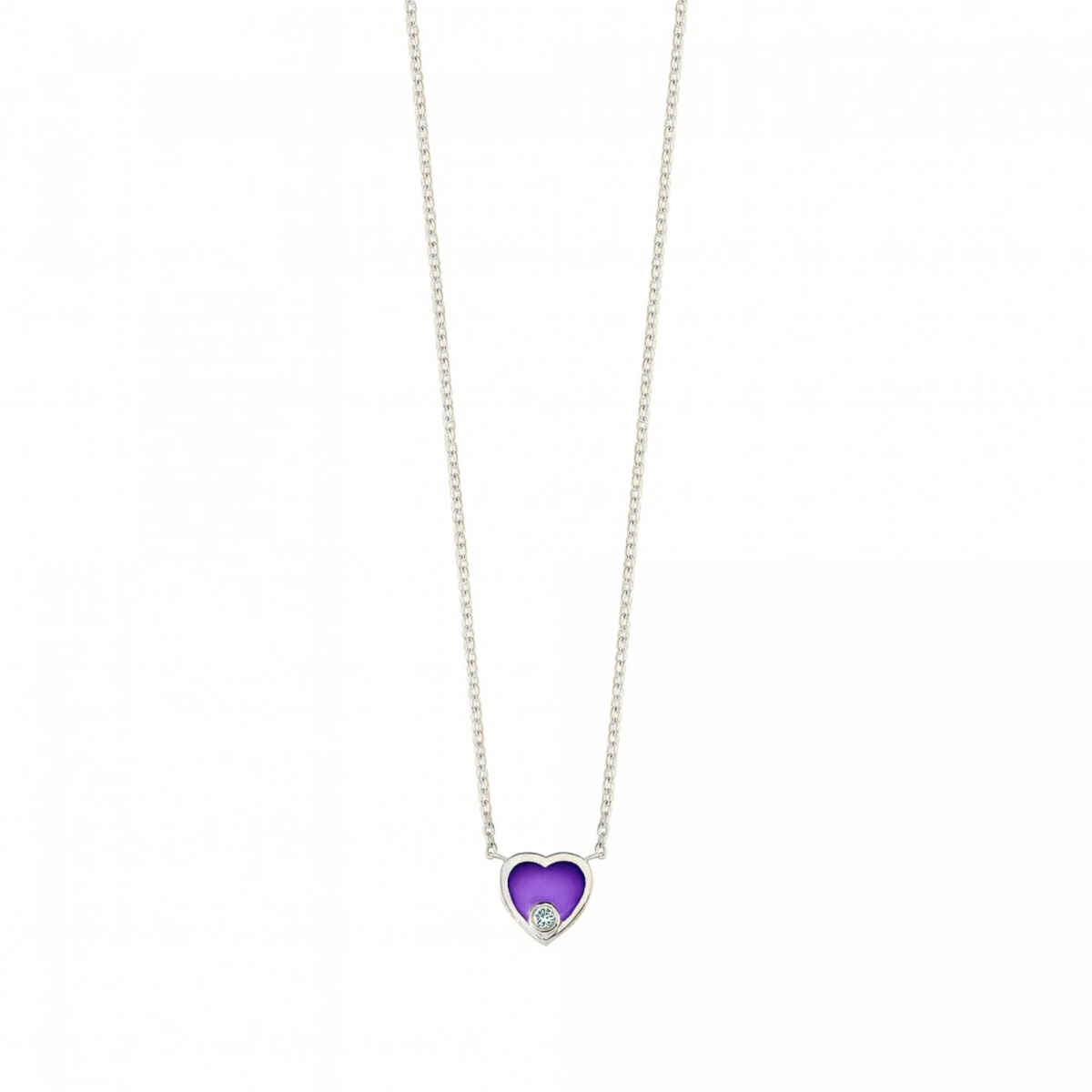 Kalp Mineli Pırlanta Kolye