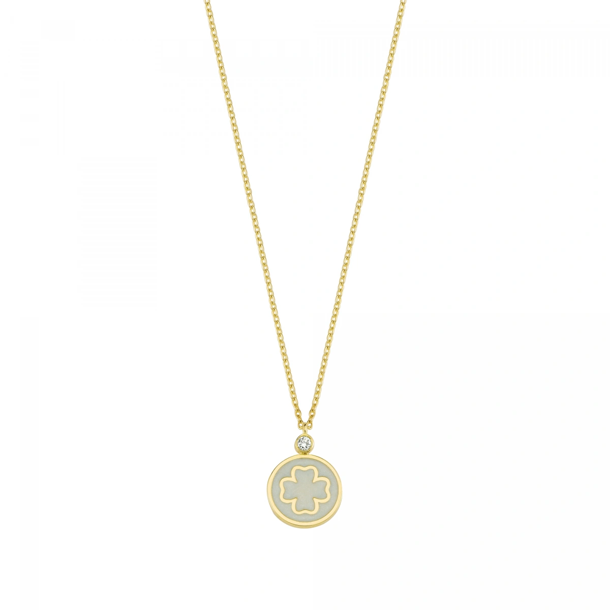 Sedef Mineli Yonca Pırlanta Kolye