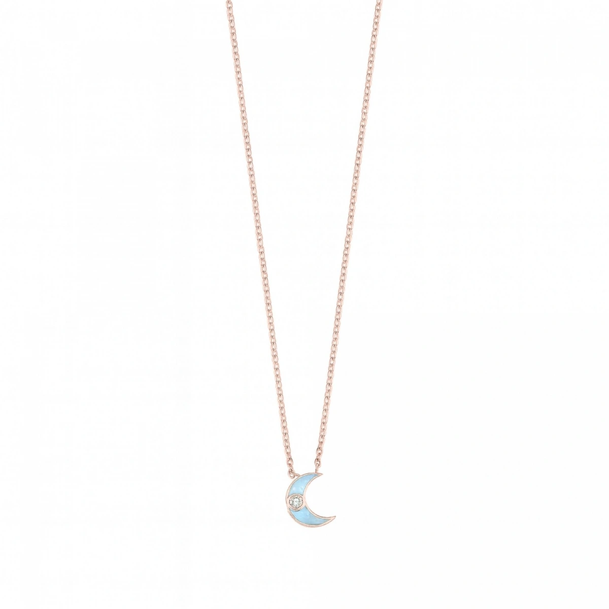 Yeni Ay Mineli Pırlanta Kolye