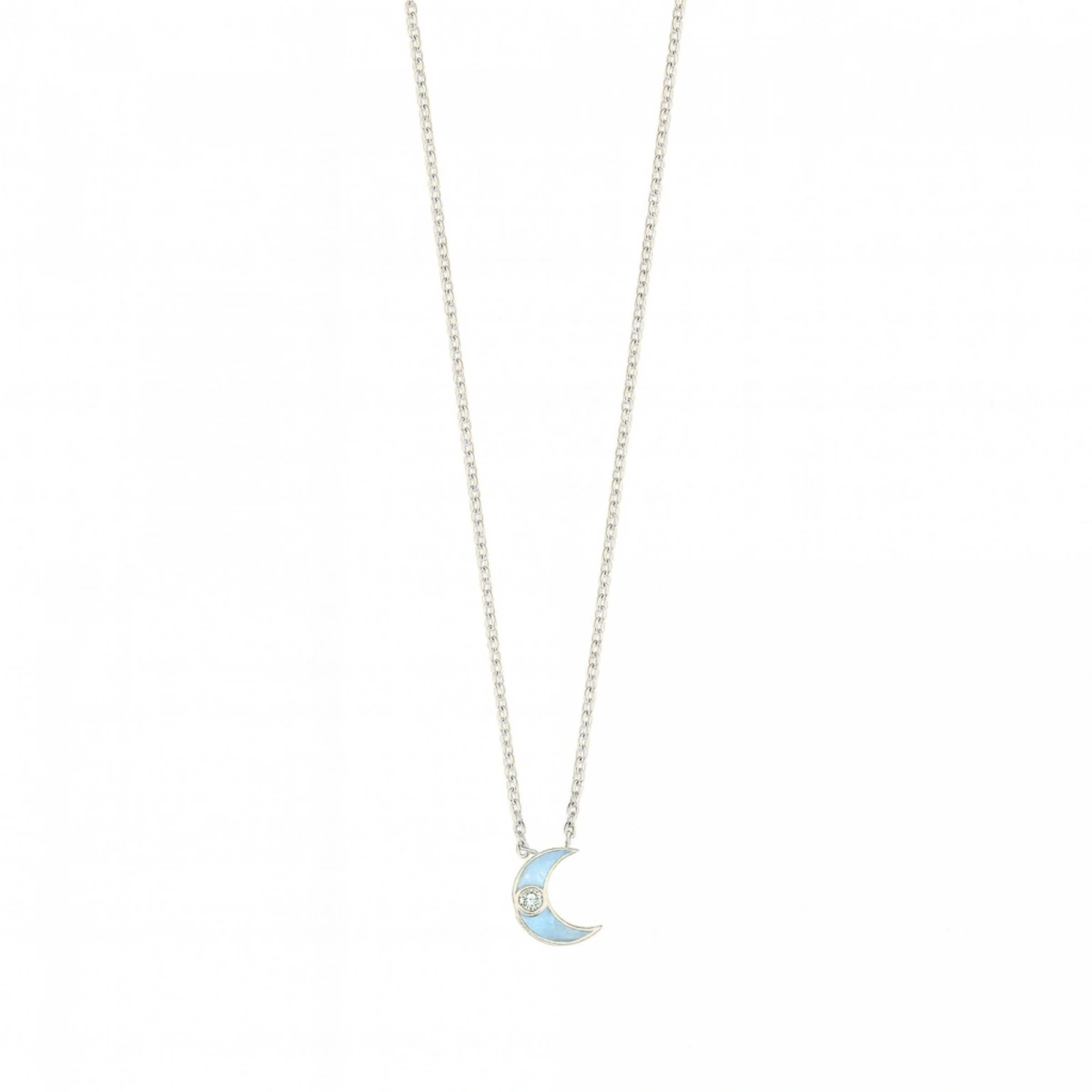 Yeni Ay Mineli Pırlanta Kolye