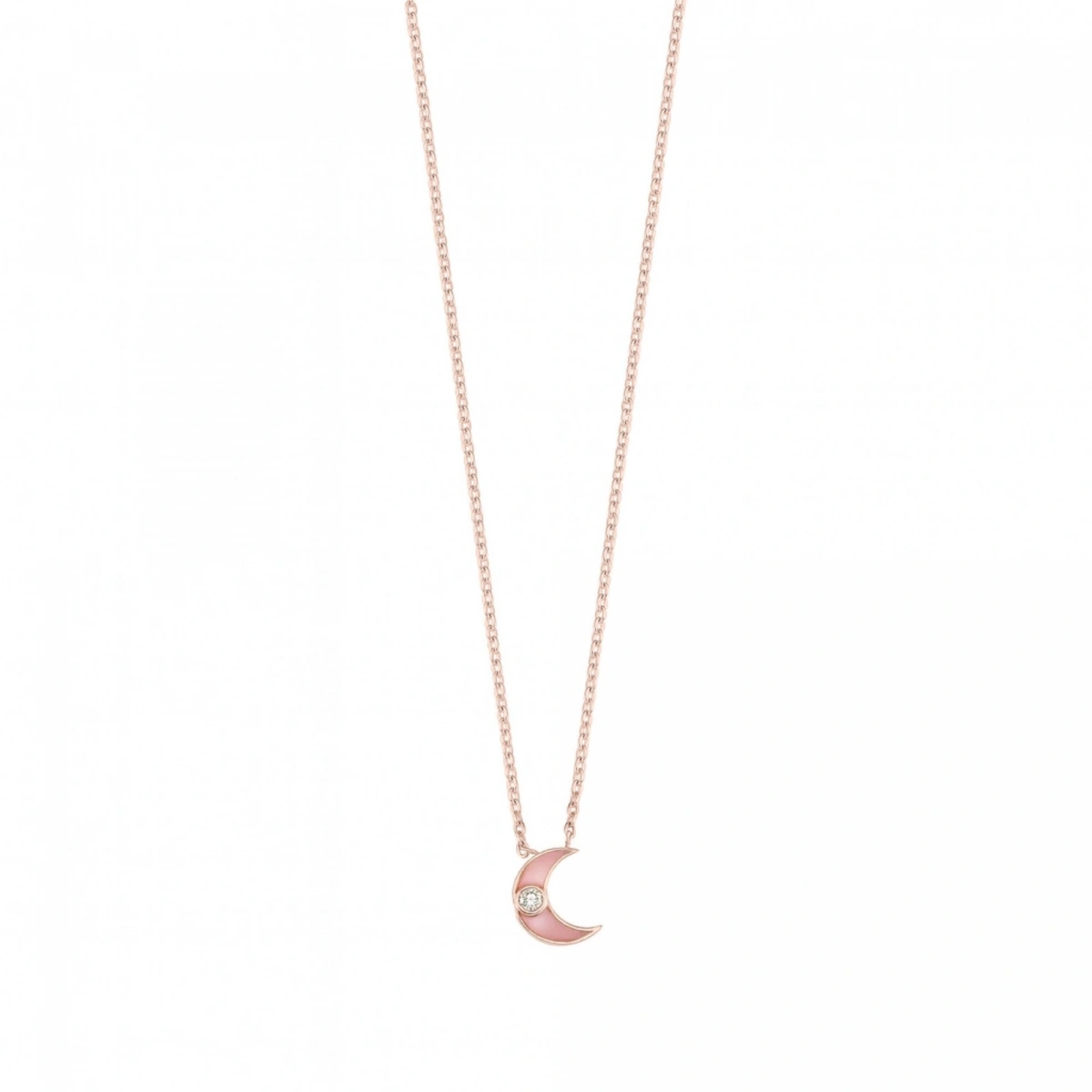 Yeni Ay Mineli Pırlanta Kolye