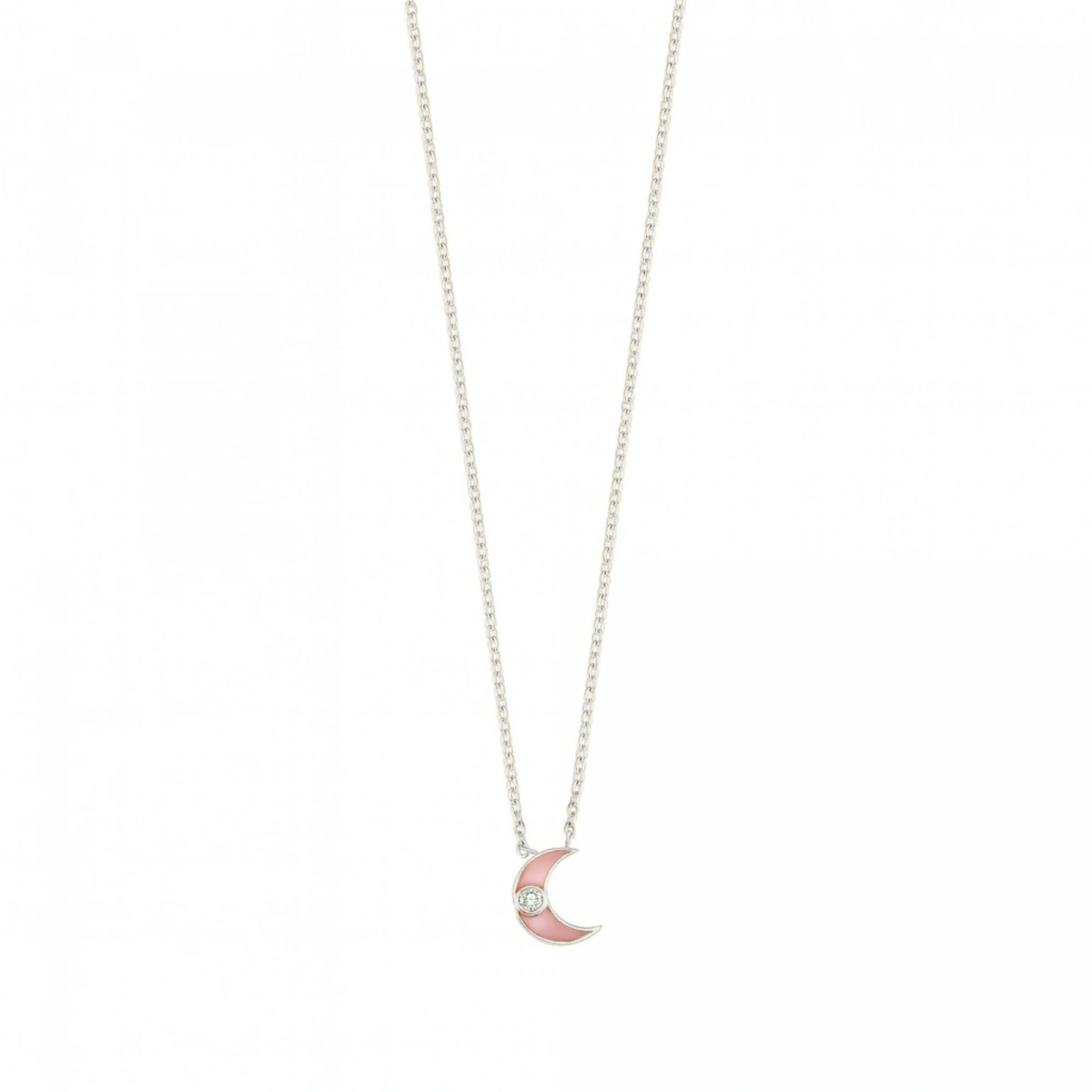 Yeni Ay Mineli Pırlanta Kolye