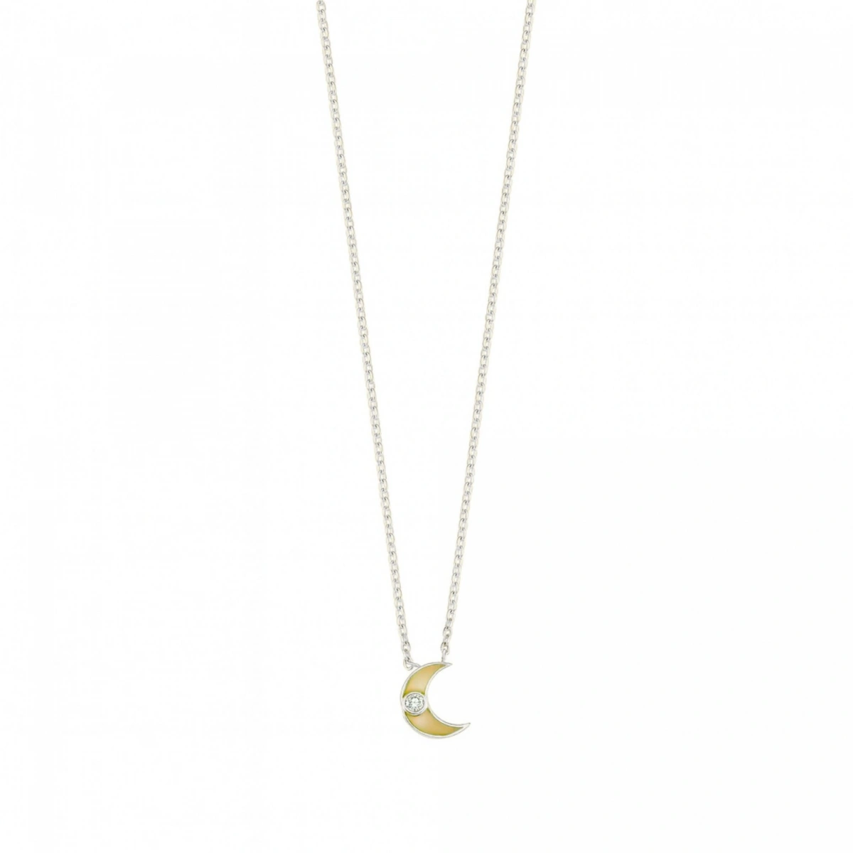 Yeni Ay Mineli Pırlanta Kolye