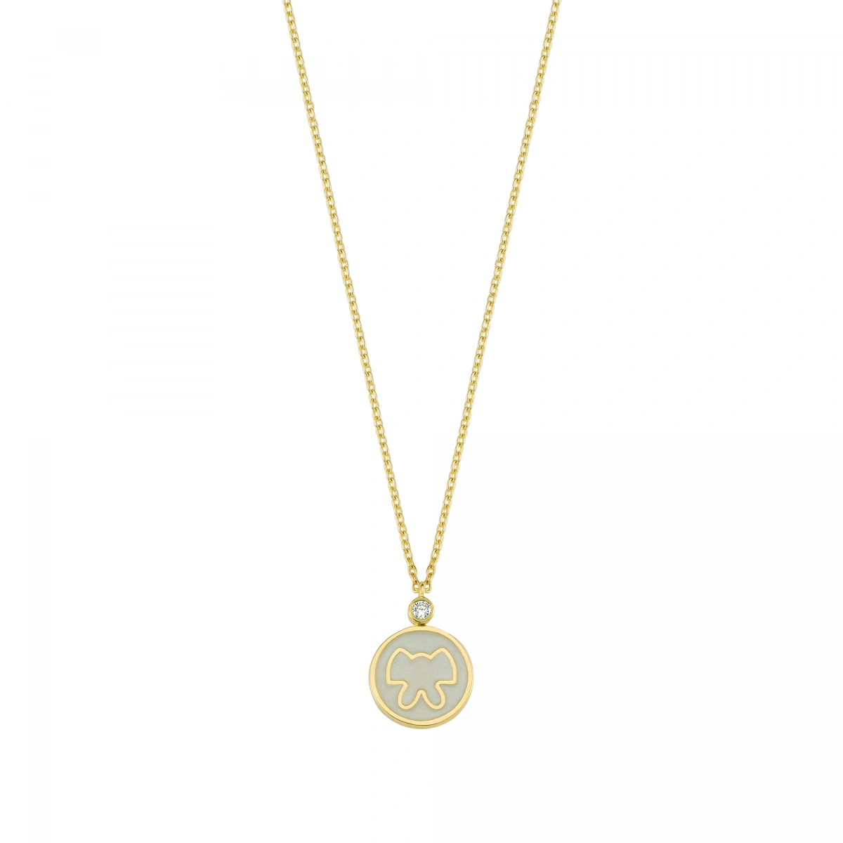 Sedef Mineli Fiyonk Pırlanta Kolye