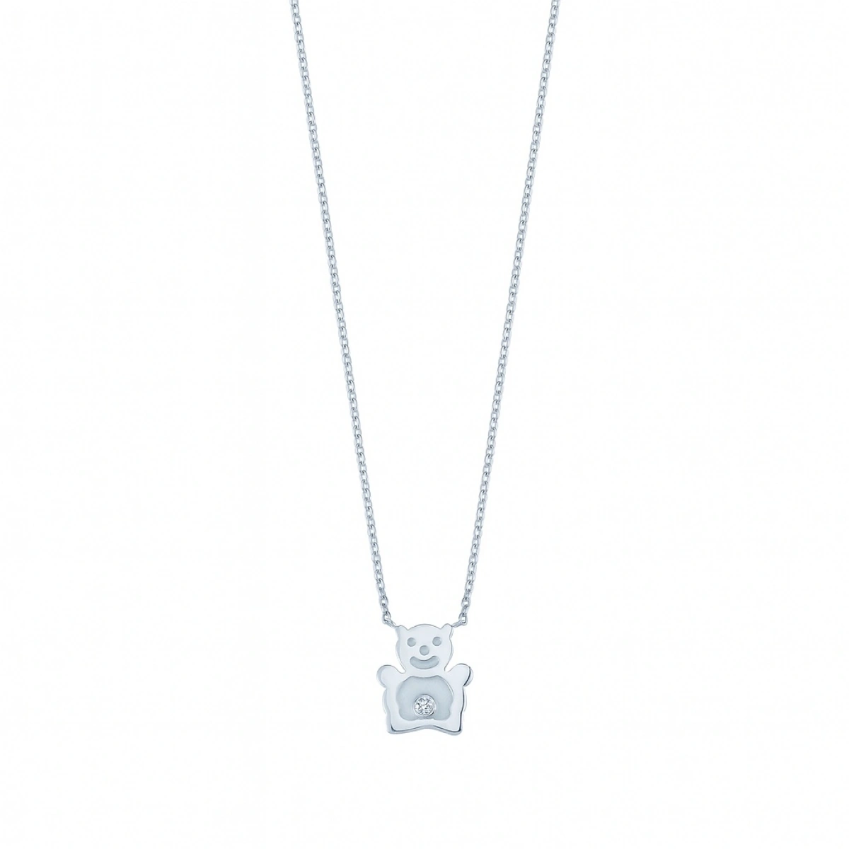 Sedef Mineli Ayıcık Pırlanta Kolye