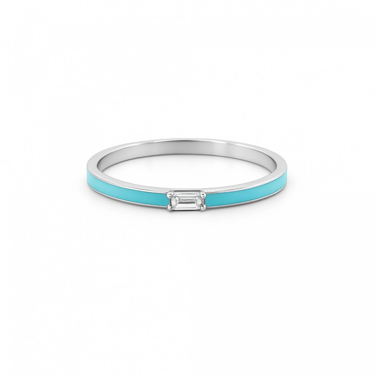 Yazın Neşesi Mineli Baget Taşlı Altın Yüzük