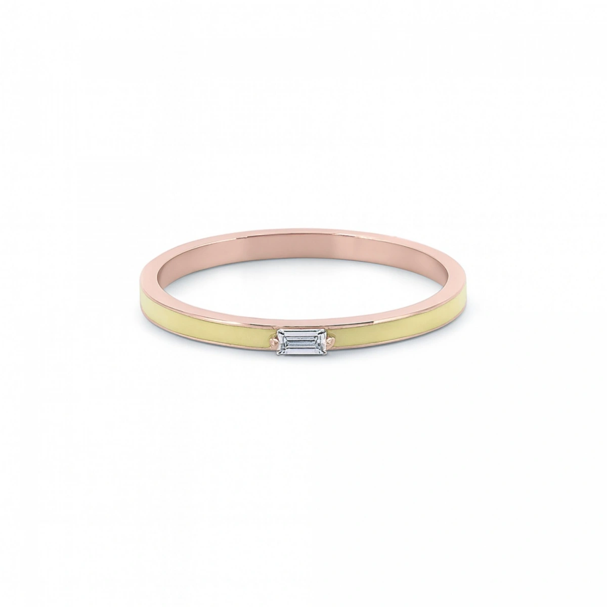 Yazın Neşesi Mineli Baget Taşlı Altın Yüzük