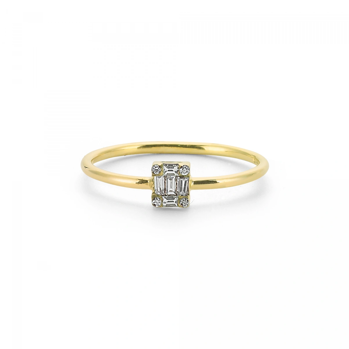 Minimal Baget Taşlı Zarif Altın Yüzük