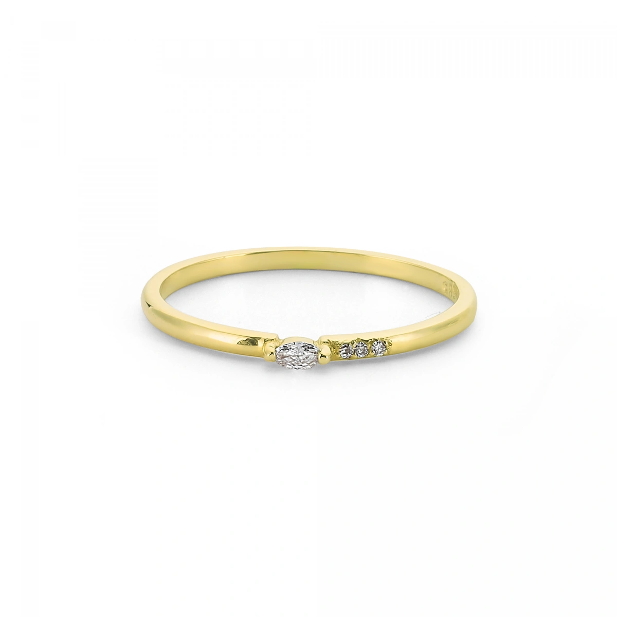 Minimal Taşlı Altın Yüzük